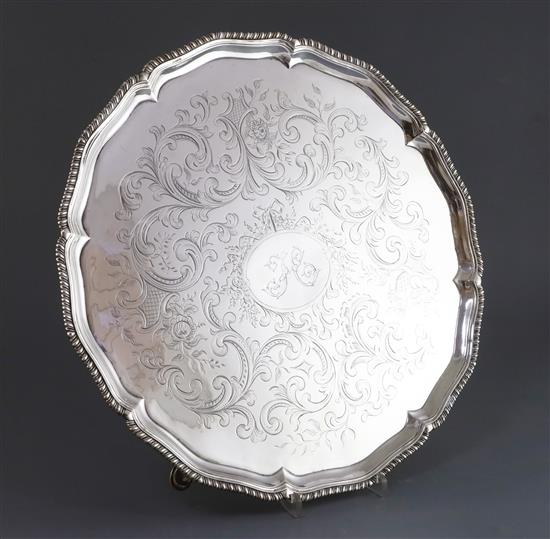 A George III silver salver, by John Cox, 55 oz.